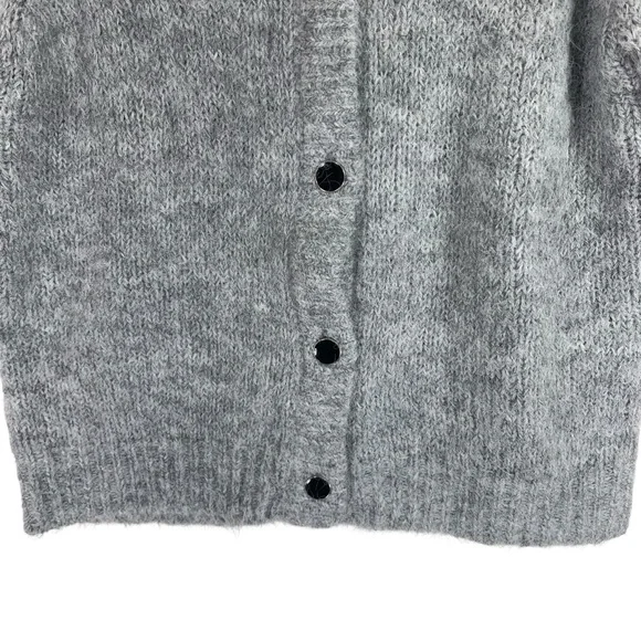 NWT KAFFE cardigan grey mélange short sleeve cardigan size medium - Picture 8 of 14